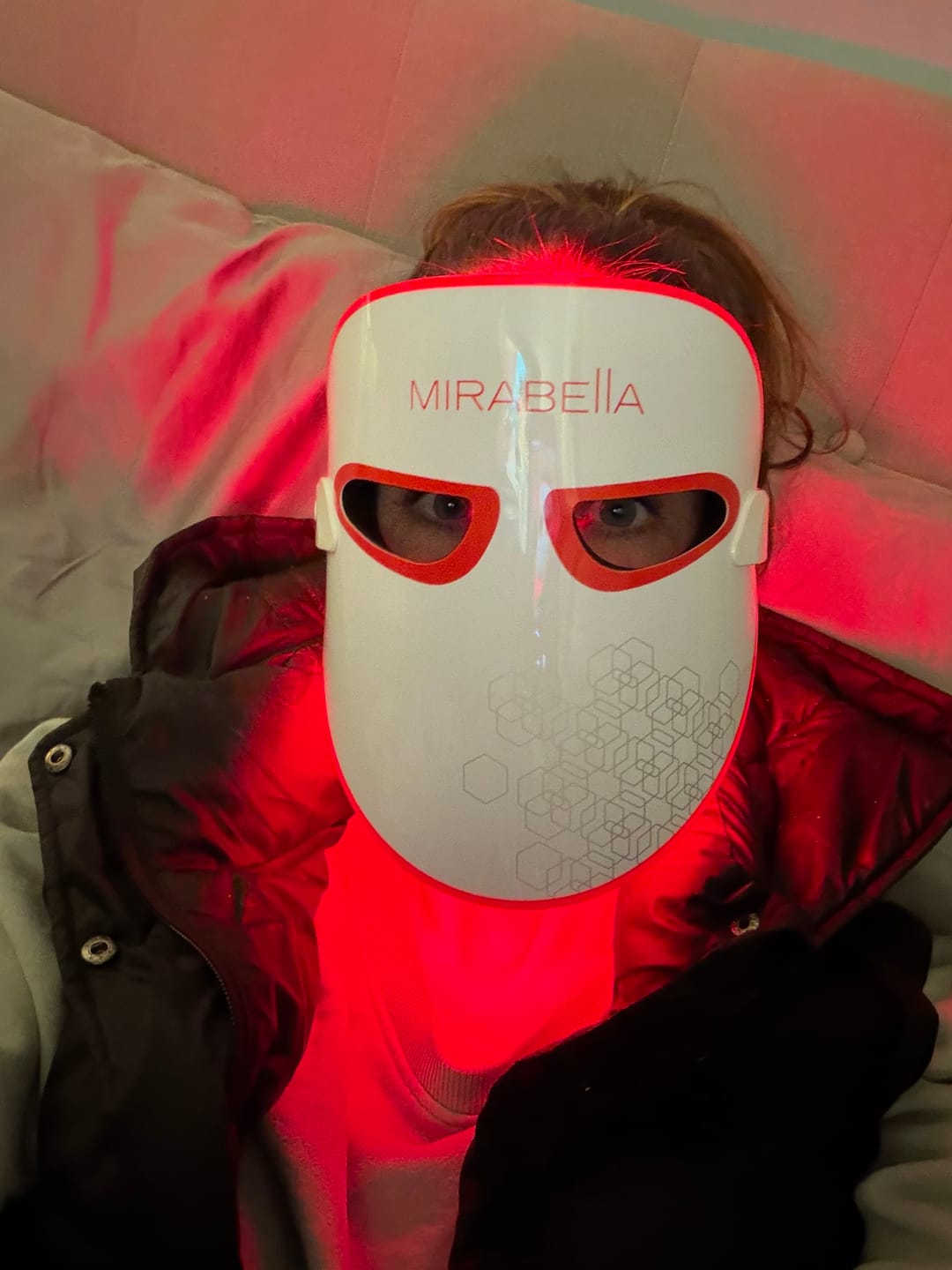 Customer photo review of Phototherapy 7-Color LED Facial Mask with Near Infrared