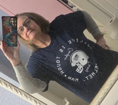 Customer photo review of Life Is Tough T-Shirt
