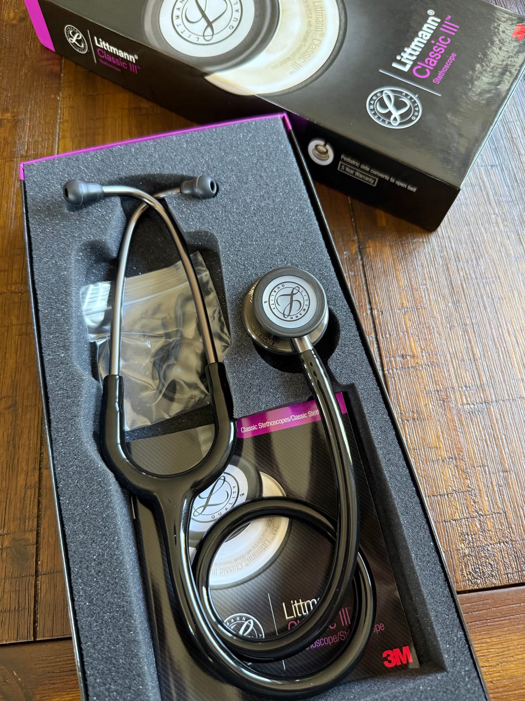 Customer photo review of Littmann Classic III Stethoscope: Black and Smoke 5811