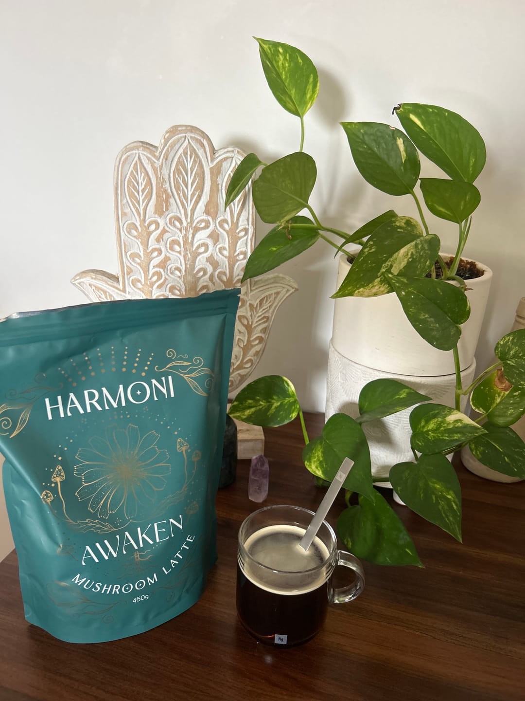 Customer photo review of AWAKEN Mushroom Latte for Clarity & Focus