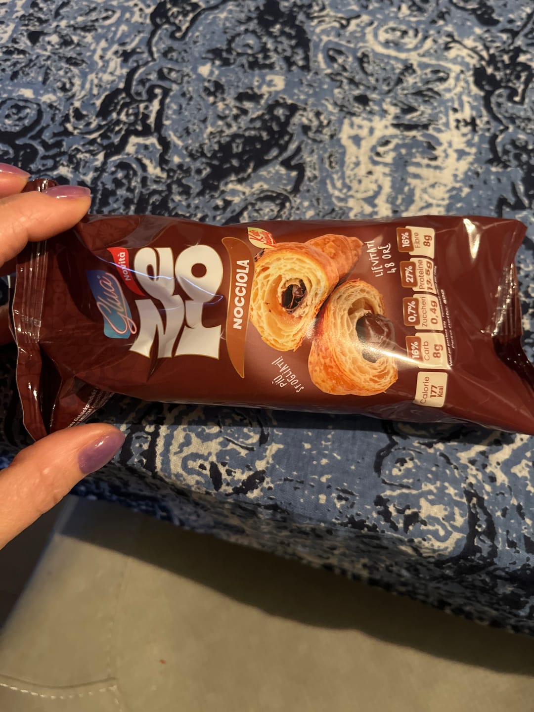 Customer photo review of 15 Cornetti proteici ripieni di crema alla nocciola