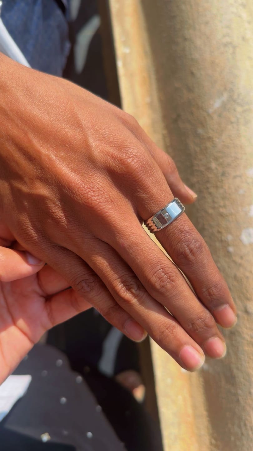 Customer photo review of Shiny Diamond Silver Ring