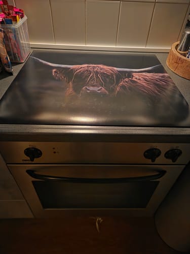 Customer photo review of Inductiebeschermer - Schotse Hooglander - Dieren - Natuur - WIld - Bruin - Zwart