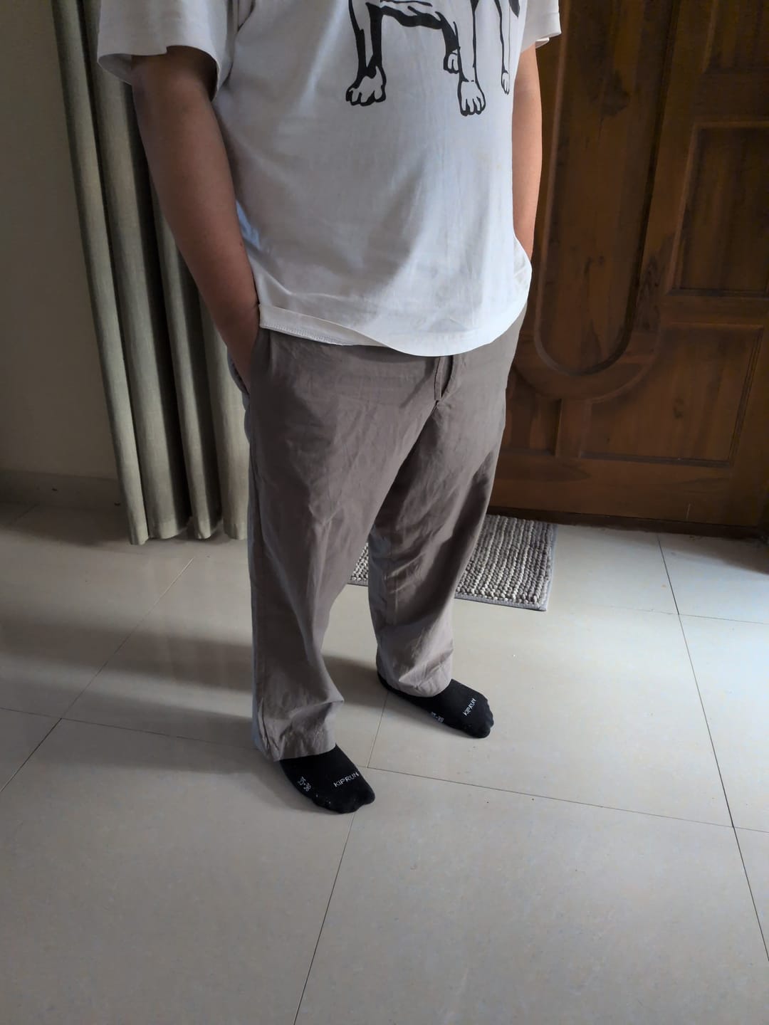 Customer photo review of Men Grey Cotton Pant