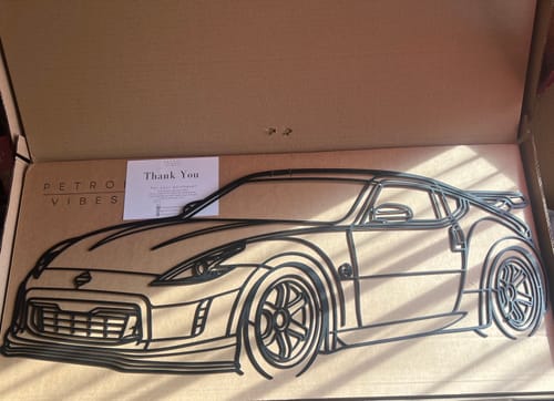 Customer photo review of Your Custom Car Silhouette Metal Wall Art Service