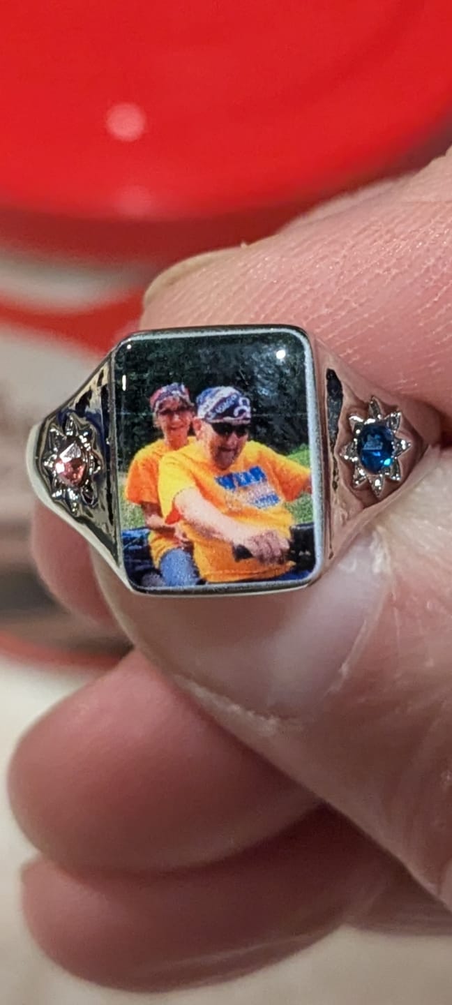 Customer photo review of Personalized Photo Birthstone Custom Ring