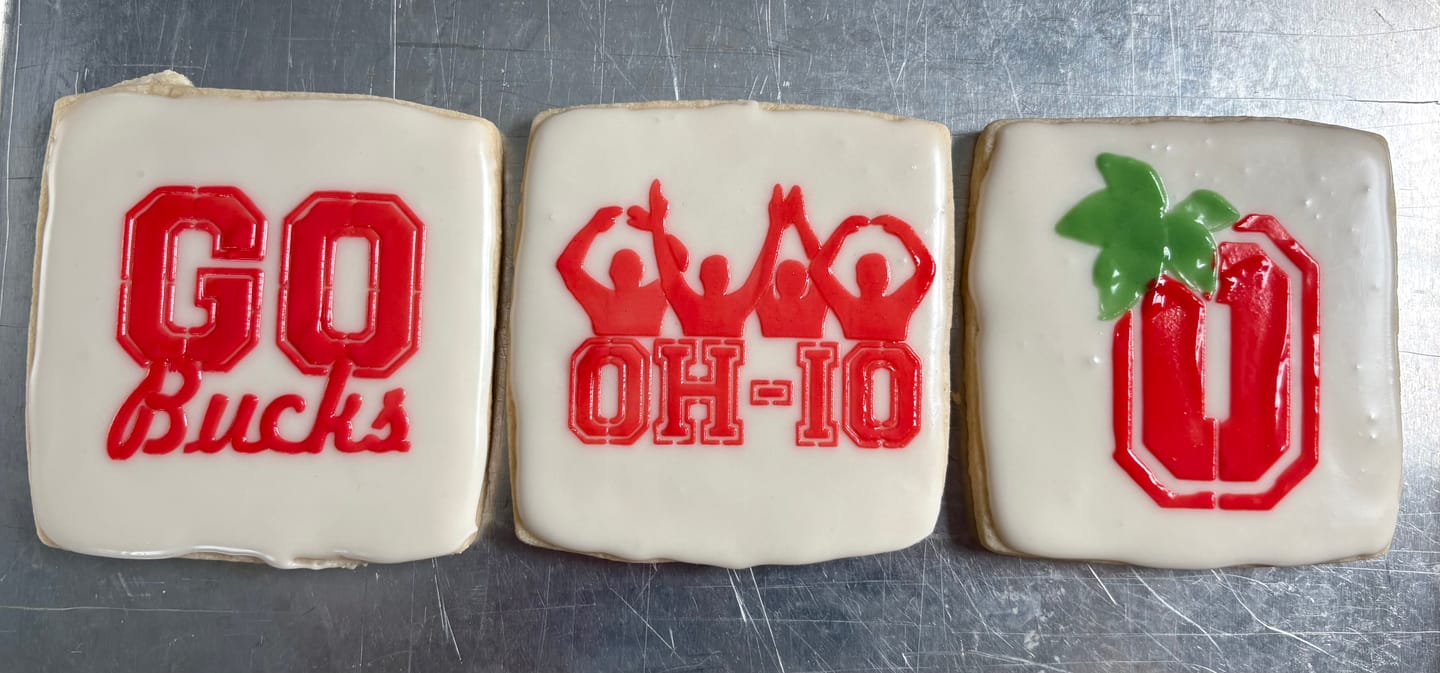 Customer photo review of Buckeyes Cookie Stencil Set