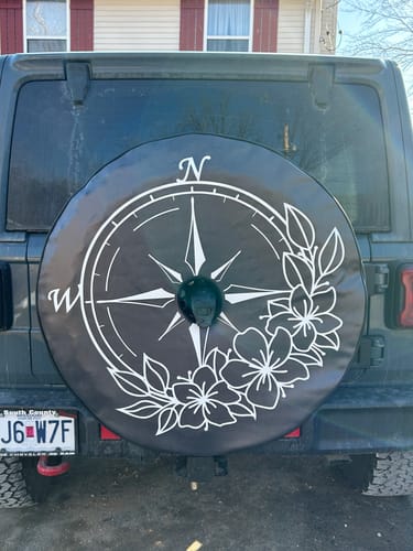 Customer photo review of Flower/Floral Compass Spare Tire Cover