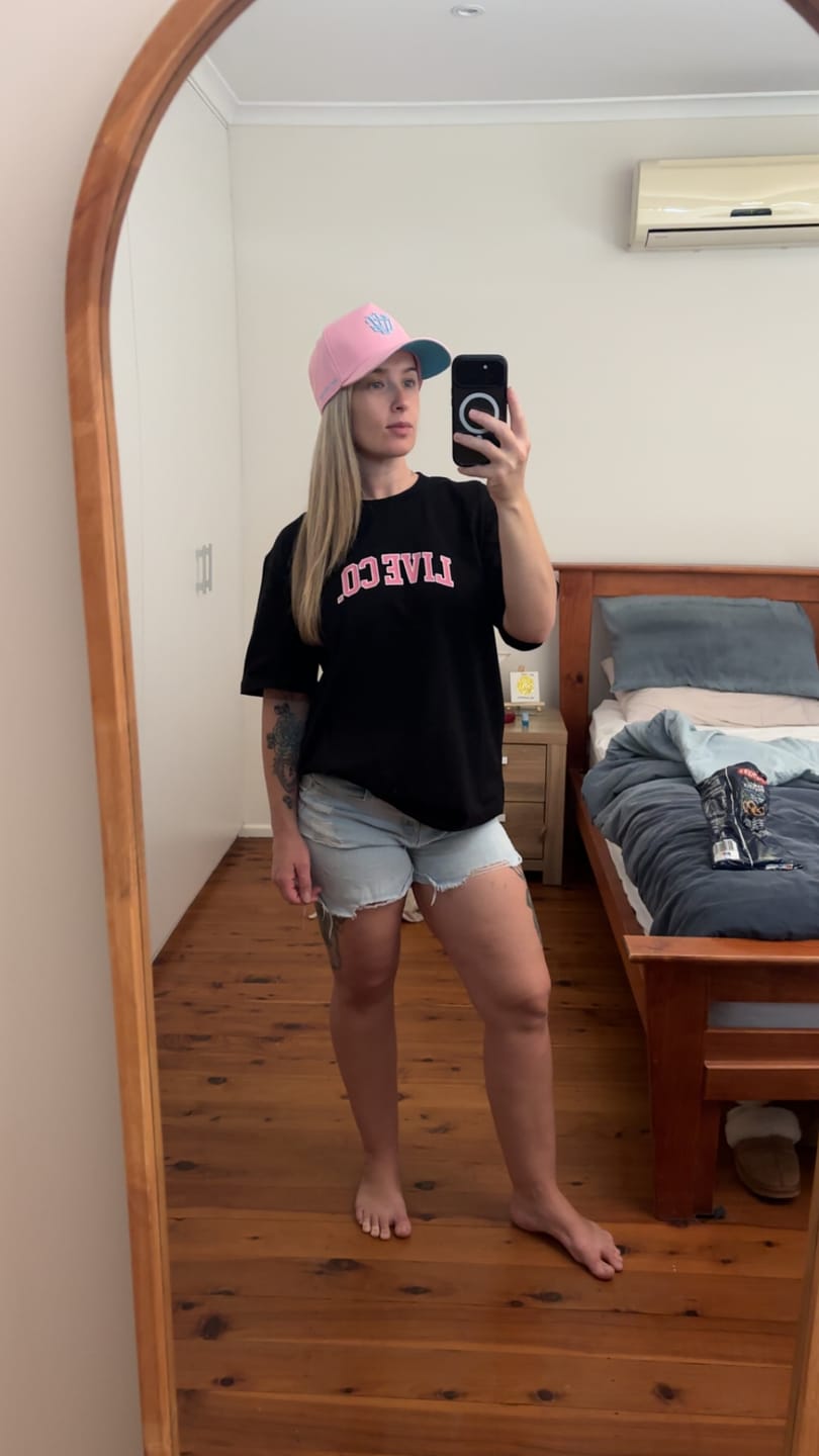 Customer photo review of Pink Statement Tee
