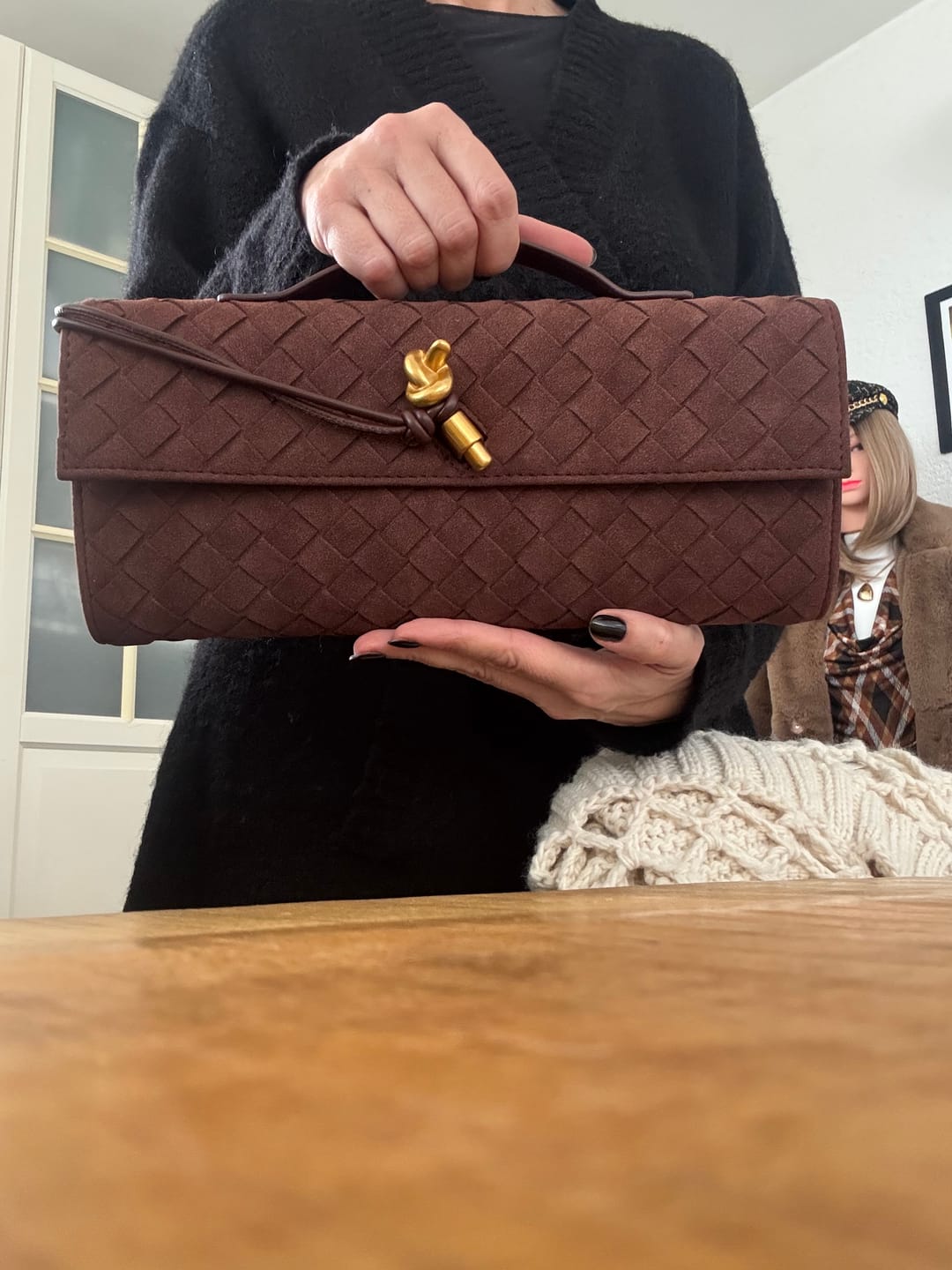 Customer photo review of Bianca Suede Bag