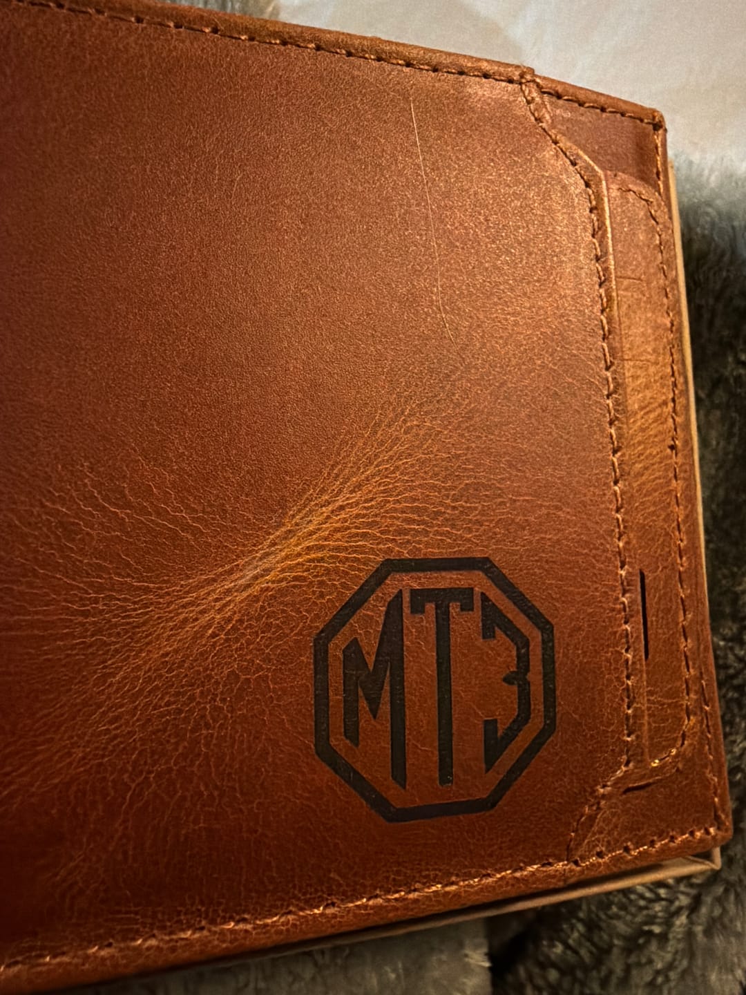 Customer photo review of Personalized Handcrafted Leather Bifold Wallet for Men