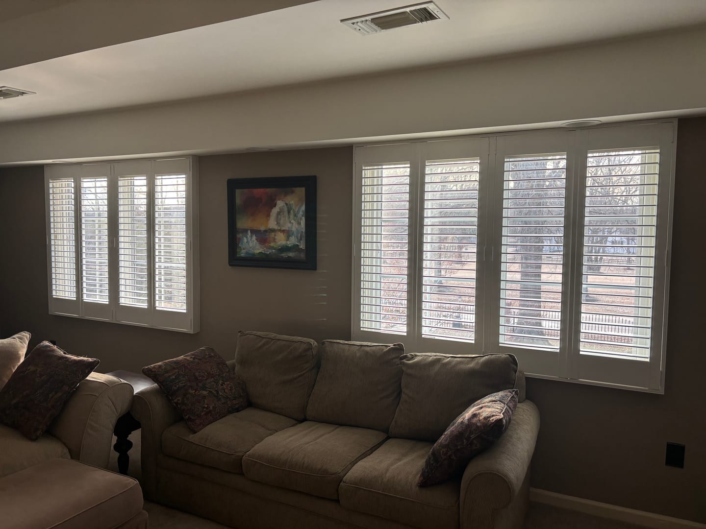 Customer photo review of Painted Wood Plantation Shutter