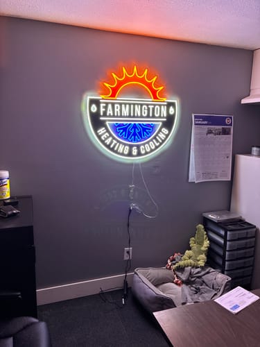Customer photo review of Farmington Heating & Cooling - Premium Neon Artwork