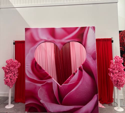 Customer photo review of 6x6.8ft Cutout Heart Frame for Wedding Party Decor Backdrop Stand