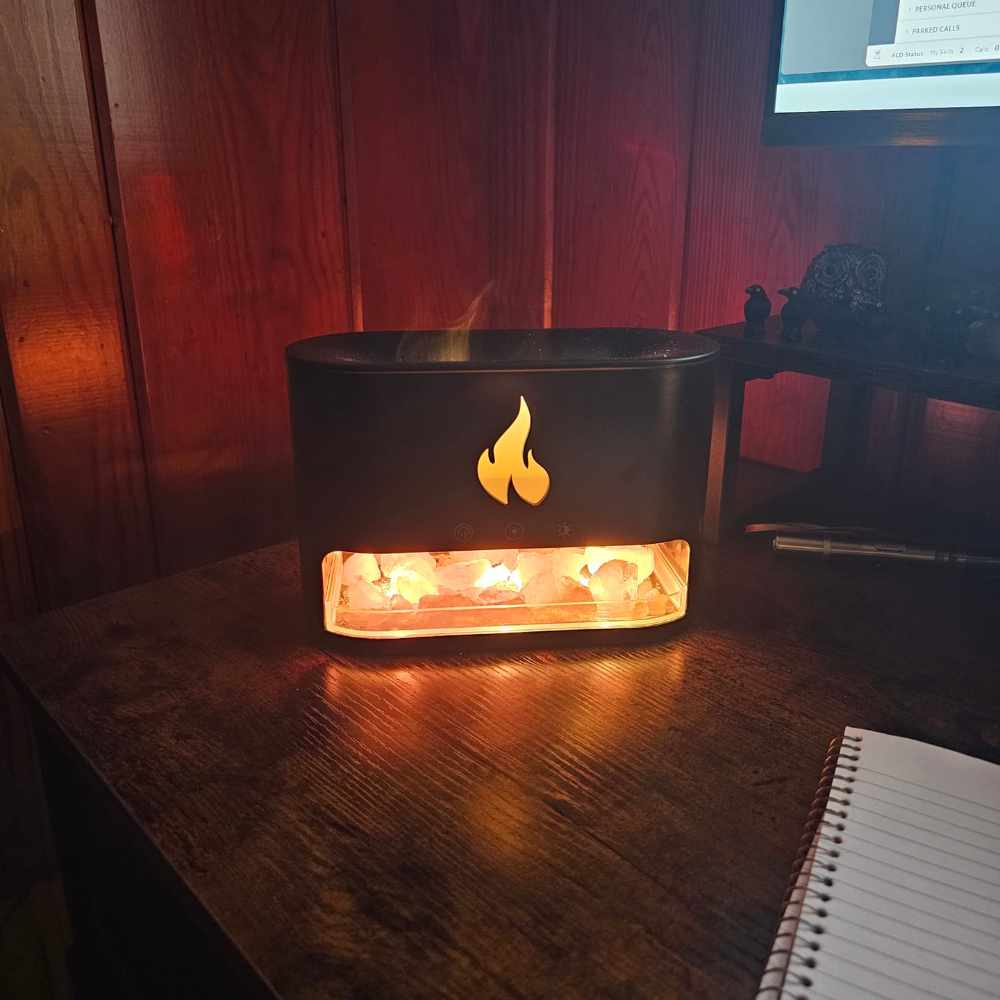 Customer photo review of Himalayan Salt Fireplace Humidifier Lamp + FREE 18 Organic Essential Oils Set