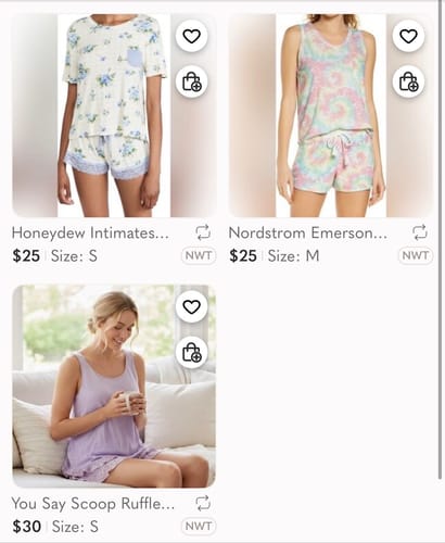 Customer photo review of NWT Nordstrom Brands Polybagged Pajama Sets