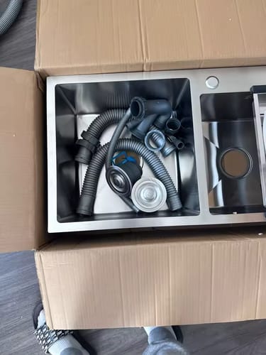 Customer photo review of Strolberg - Drop-in Workstation Sink - Stainless Steel Double Bowl Kitchen Sink with Noise Reduction - Silver