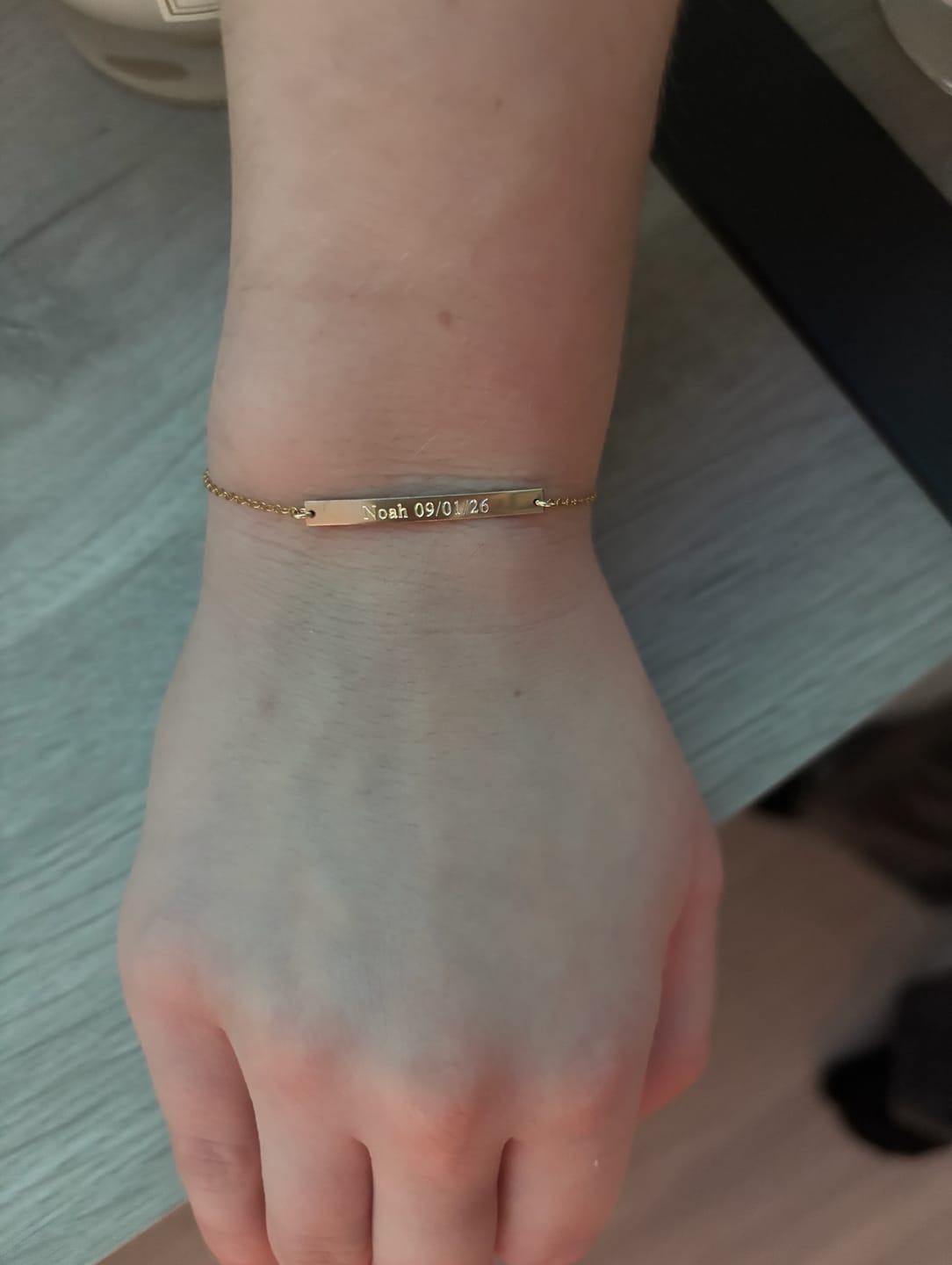 Customer photo review of Kira Small Bar Bracelet
