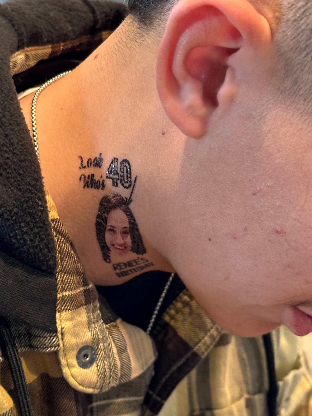 Customer photo review of Look Who's Birthday! Custom Tattoo