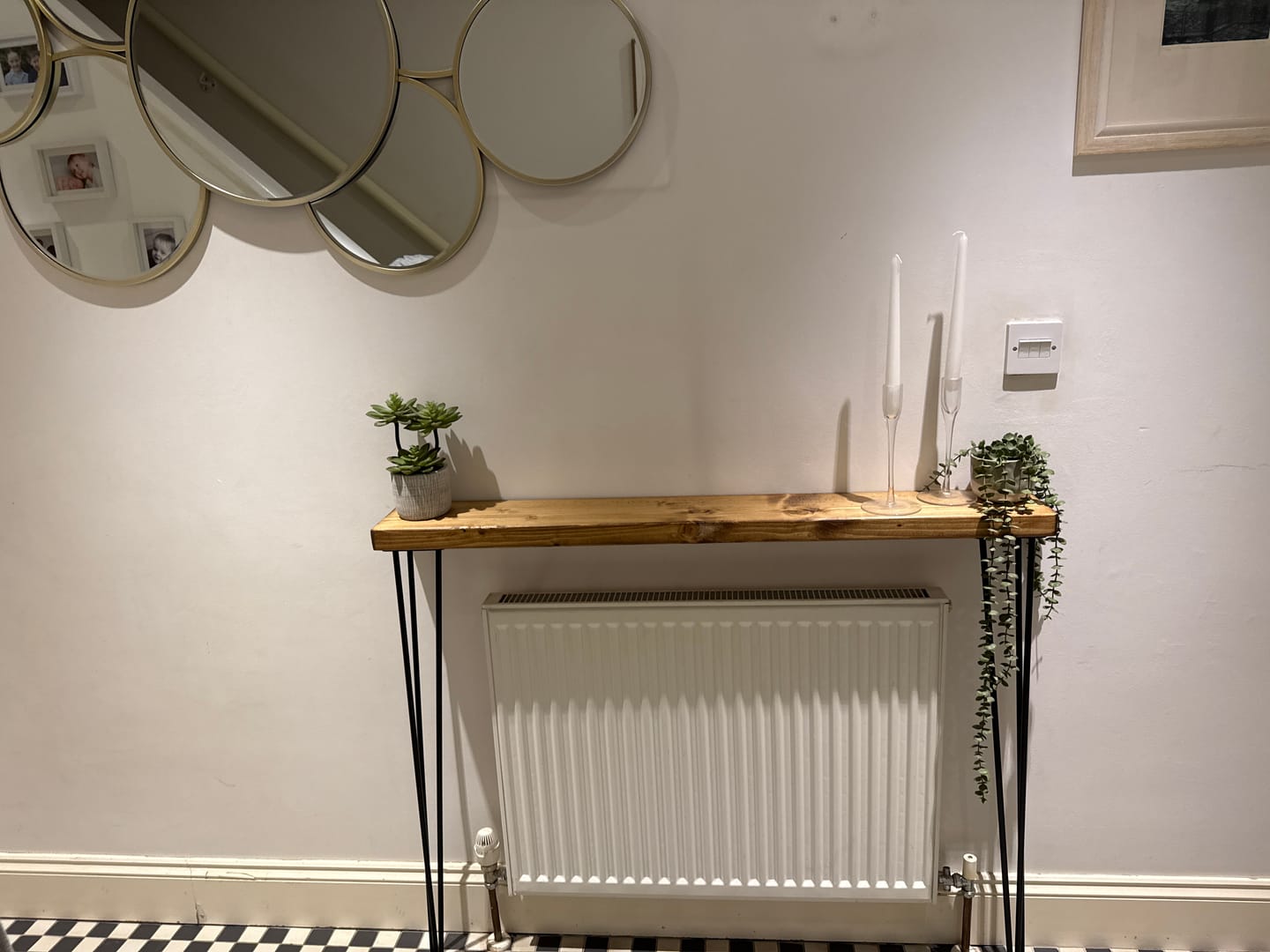 Customer photo review of Console Table 15cm Depth | Hairpin Leg