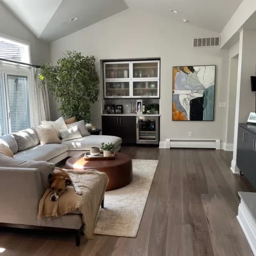 Customer photo review of Wisdom-Contrast and Serenity: Modern Abstract Oil Painting in Black, Gray, White