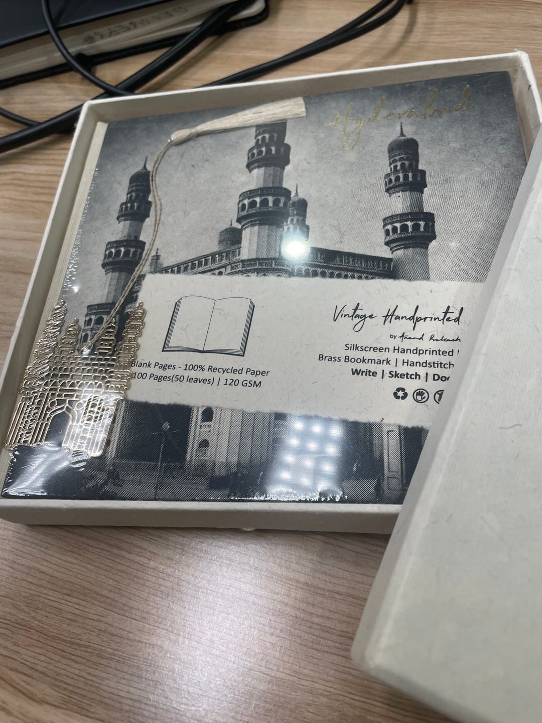 Customer photo review of Journal & Bookmark - Vintage Monuments - Handprinted By Silkscreen