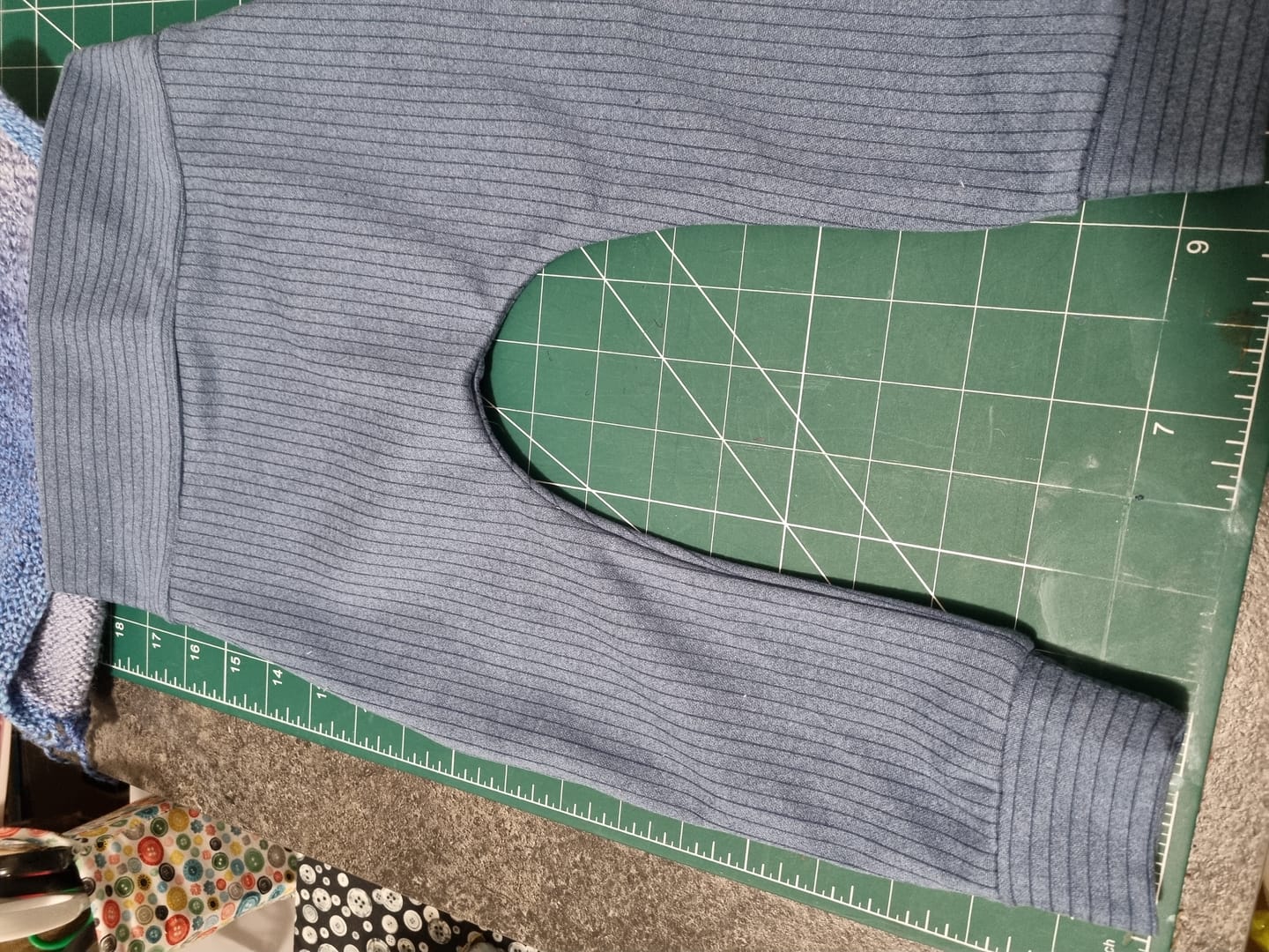 Customer photo review of Narrow Stripes Brushed Soft Knit Fabric