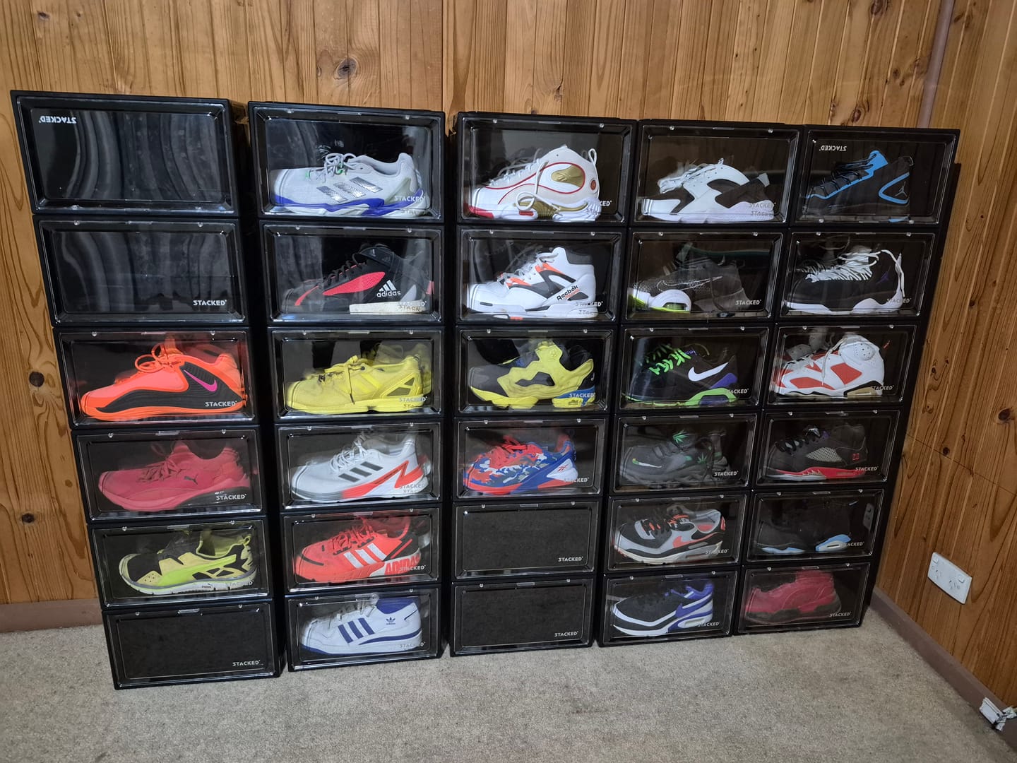 Customer photo review of Magnetic Sneaker Display Case - Buy Bulk (6pcs)