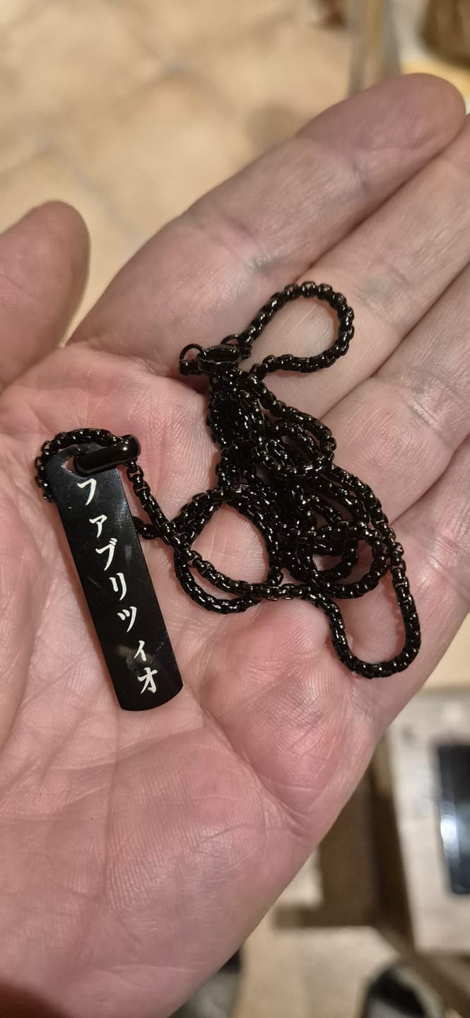 Customer photo review of Collier Japonais Gravé Homme