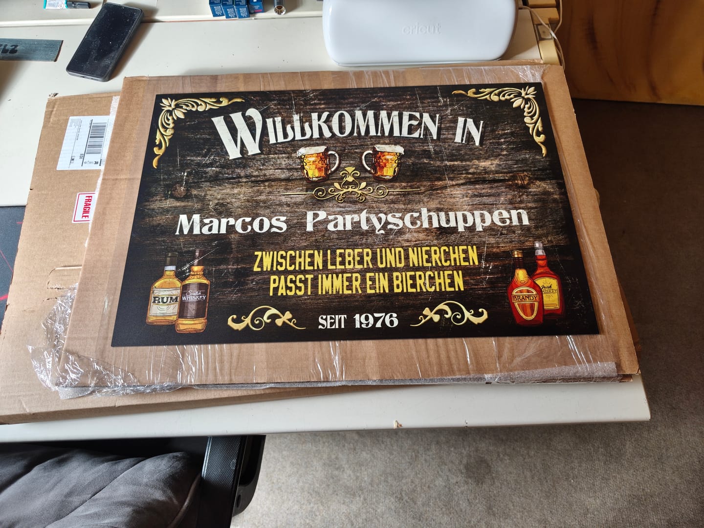 Customer photo review of Meine Bar - Indoor-Türschild