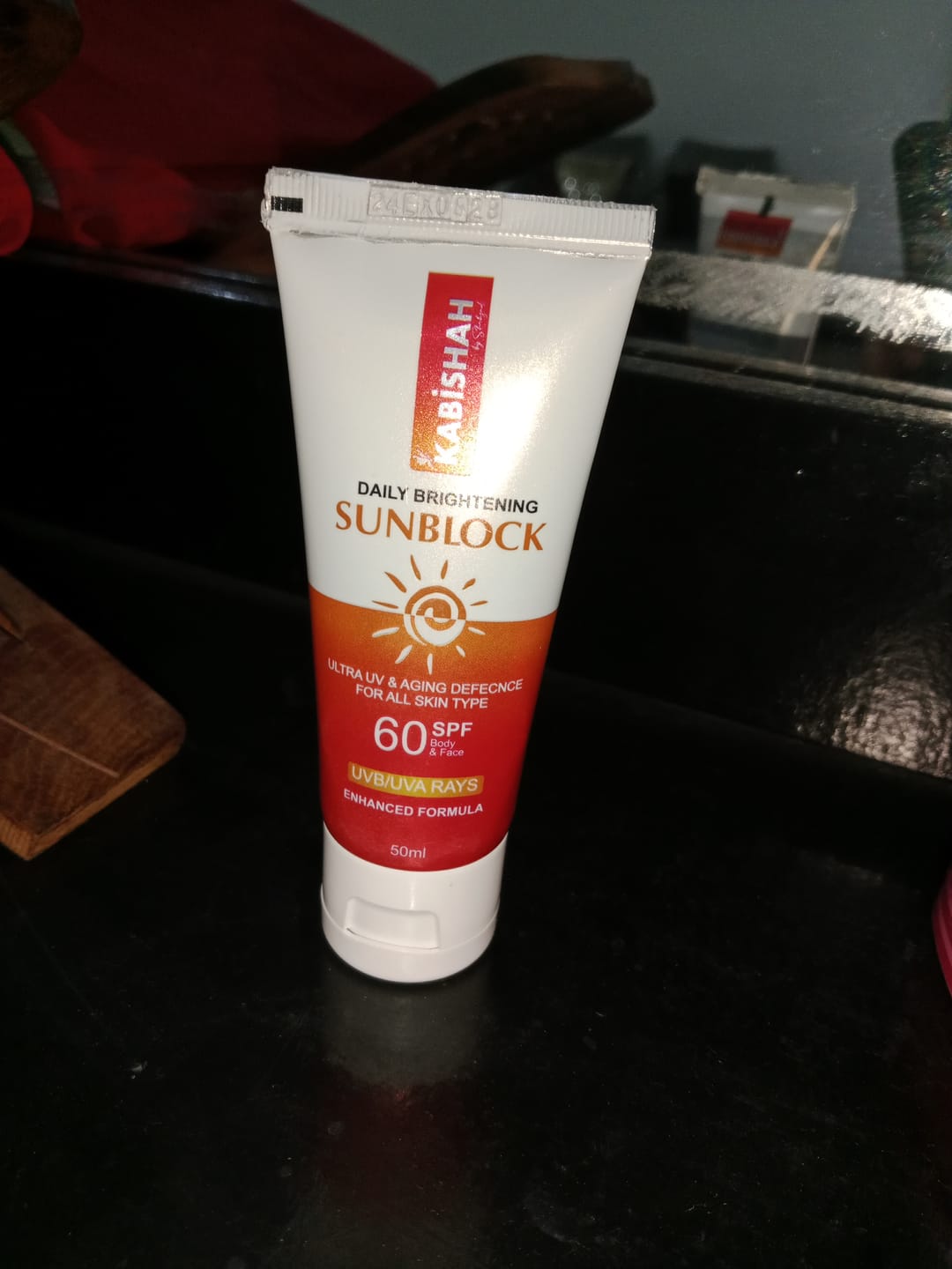 Customer photo review of LuminaGuard Daily Brightening Sunblock