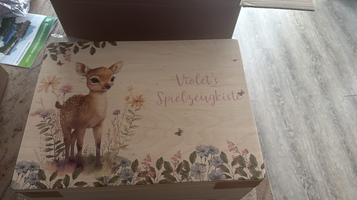 Customer photo review of Erinnerungsbox Baby - Reh im Wald