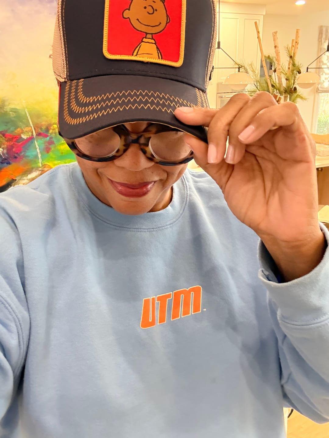 Customer photo review of OVERLORD X Peanuts: Franklin Trucker Cap