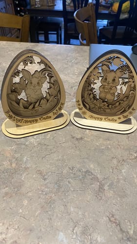 Customer photo review of Layered Easter bunny 5 decoration laser cut svg file
