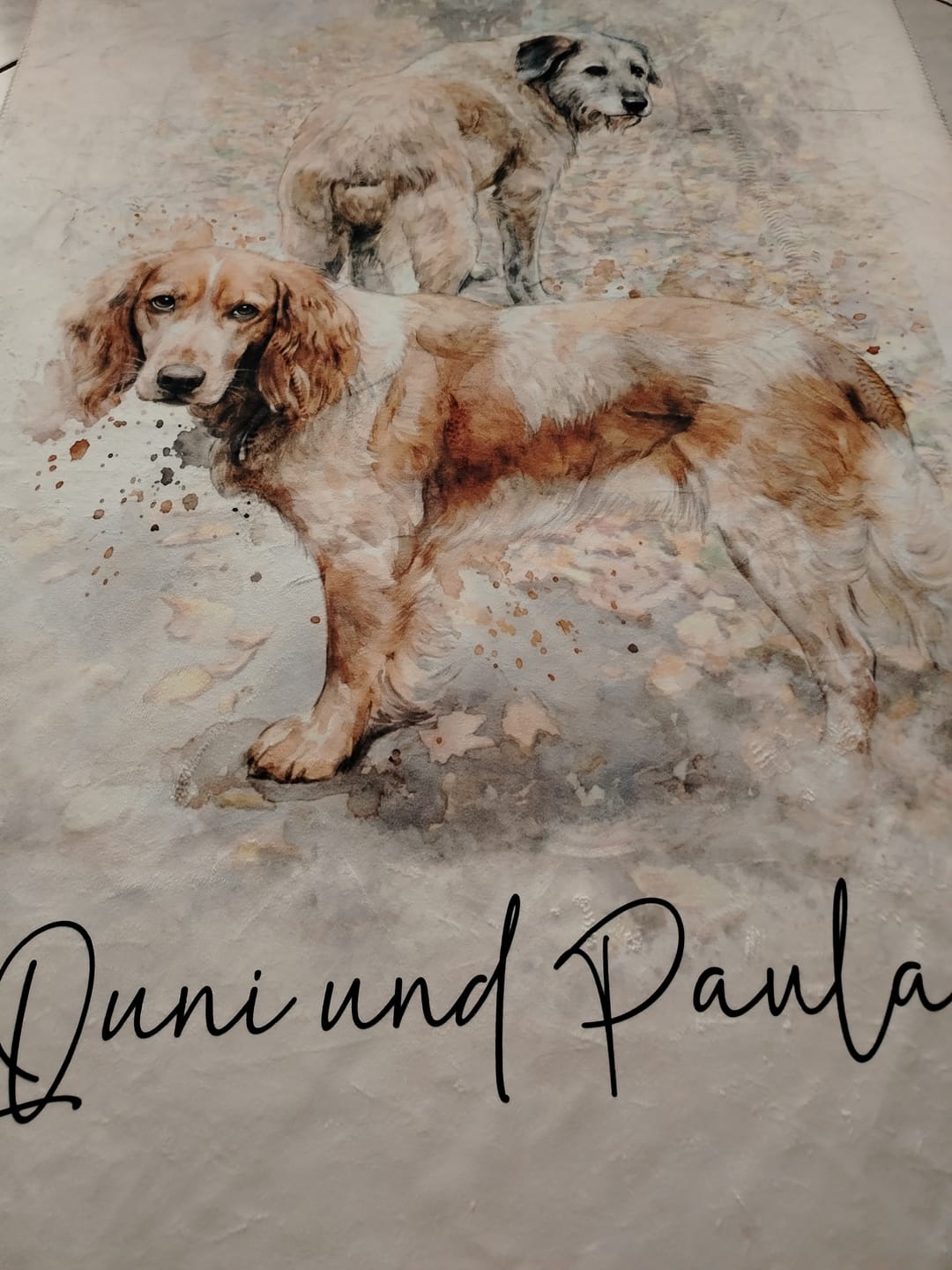Customer photo review of Personalisierte Decke "Aquarell Haustier"
