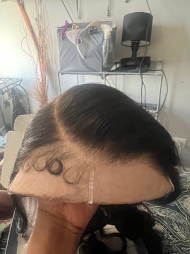 Customer photo review of Wavymy Grey & Black Customized Color Body Wave Wear & Go 9x6 Glueless Lace Wigs Human Hair  250% Density