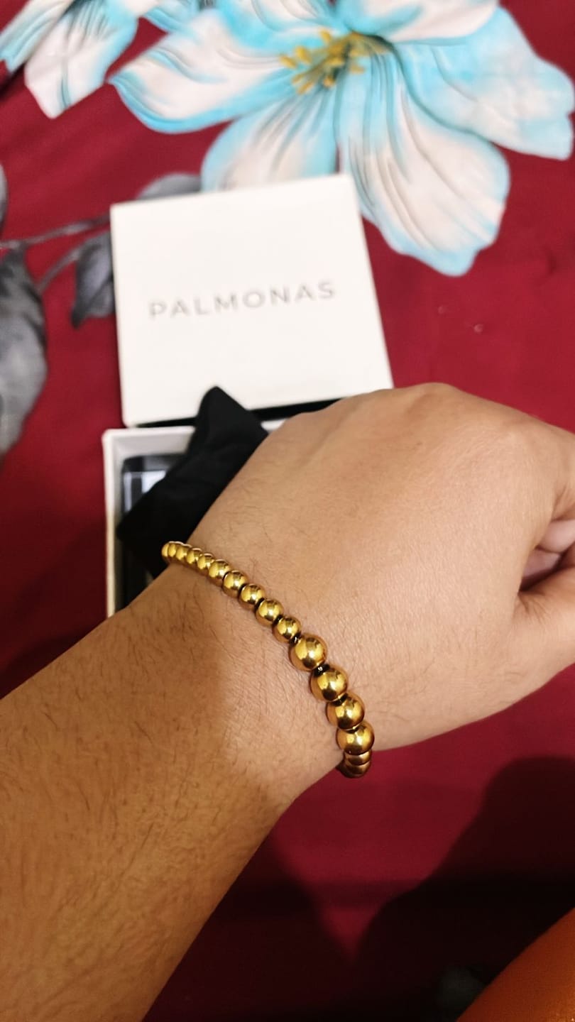 Customer photo review of Gold Beaded Bracelet