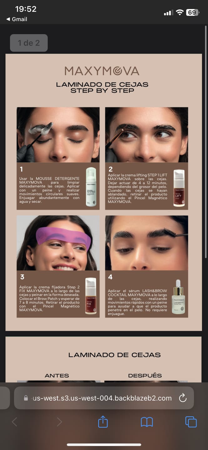 Customer photo review of GRATIS "Manual Maxymova Laminado de Cejas" MANUAL. DESCARGAR GRATIS