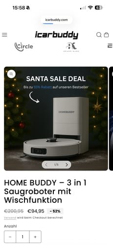 Customer photo review of HOME BUDDY –  3 in 1 Saugroboter mit Wischfunktion