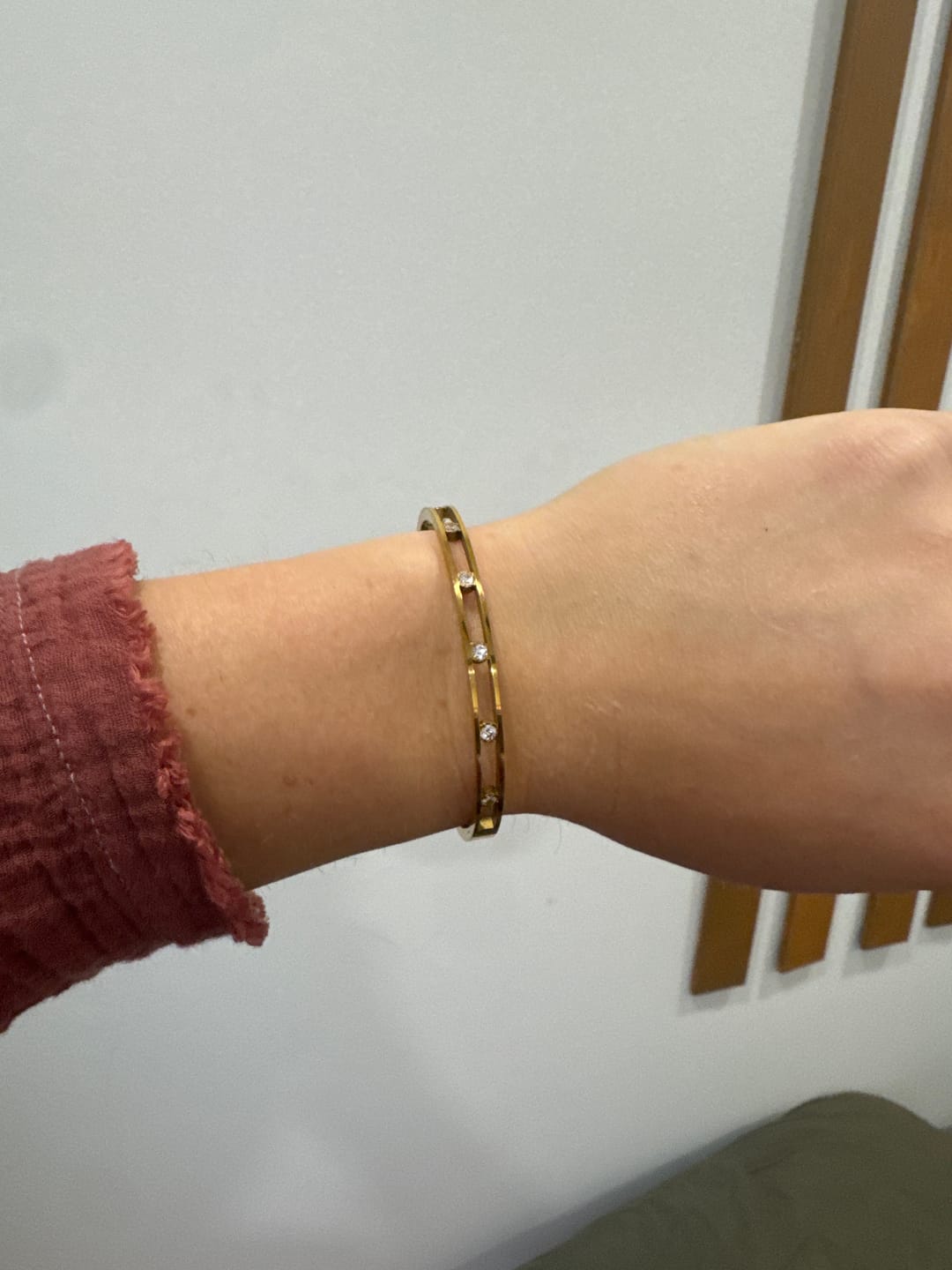 Customer photo review of Sofia Crystal & Gold Bangle