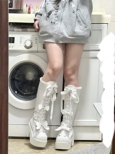 Customer photo review of Subculture punk style long boots