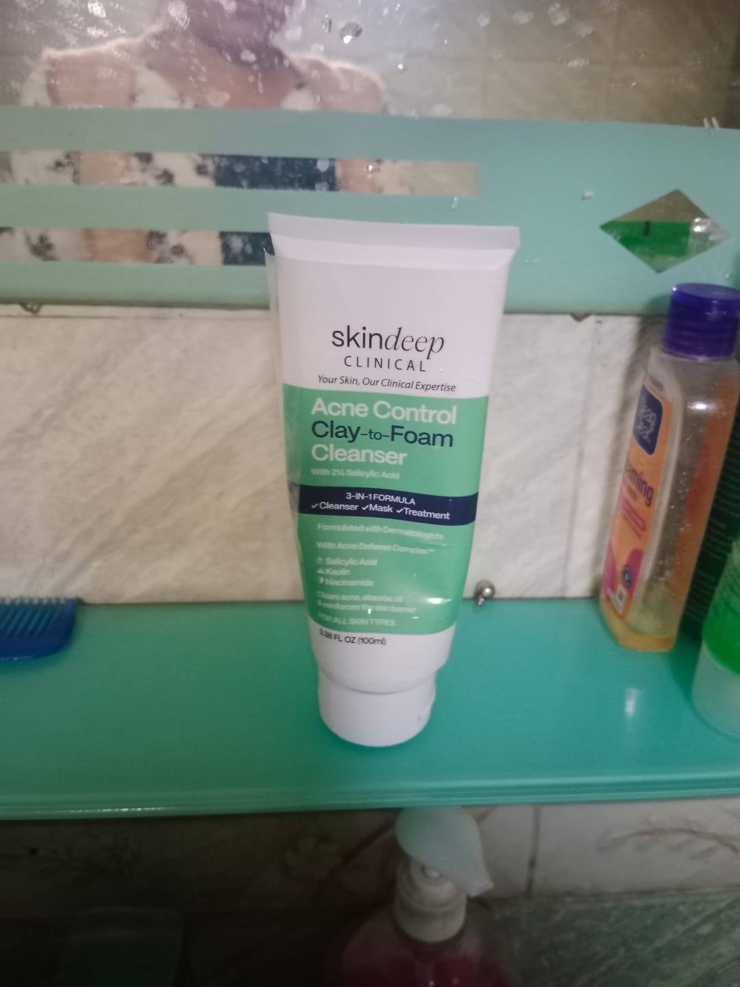 Customer photo review of Acne Control Clay-to-Foam Cleanser