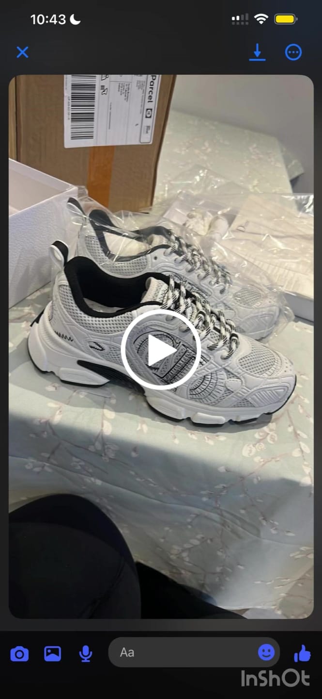 Customer video review of CD Chrono Sneaker White Black Mesh Fabric And Calfskin