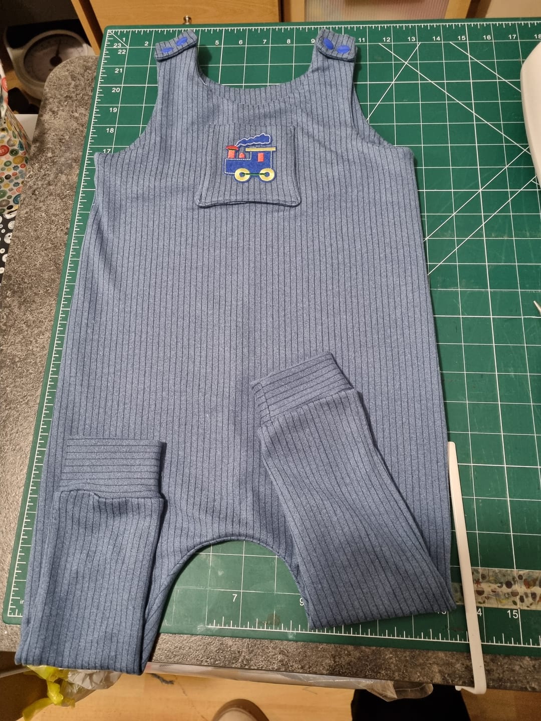 Customer photo review of Narrow Stripes Brushed Soft Knit Fabric