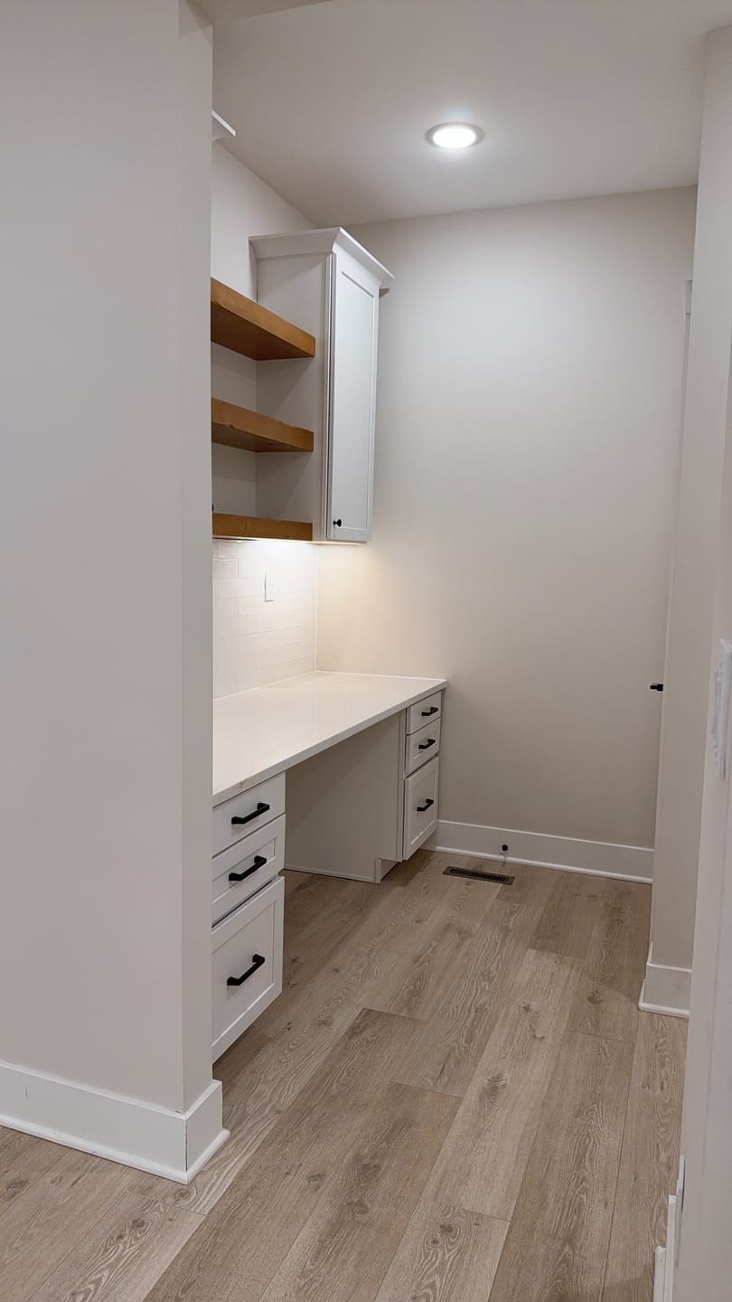 Customer photo review of Distressed 3" Thick Floating Shelves