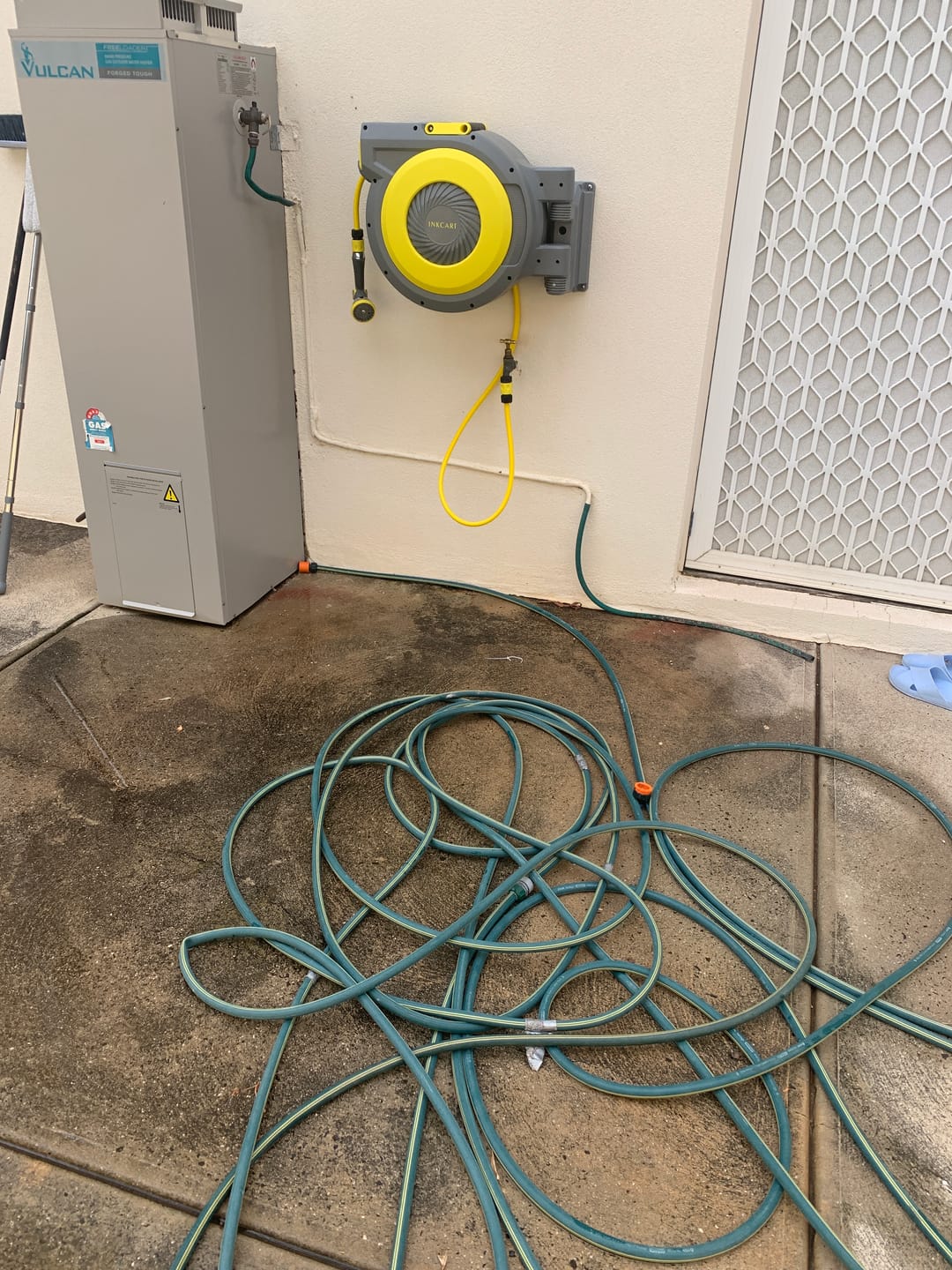 Customer photo review of 30m Retractable Garden Hose Reel.. Fully Installed