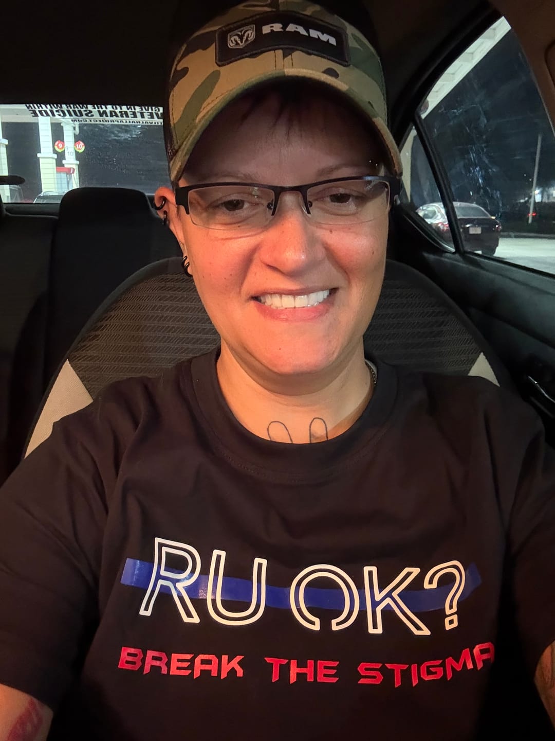 Customer photo review of Stigma-Breaking Unisex Tee- Blue Line