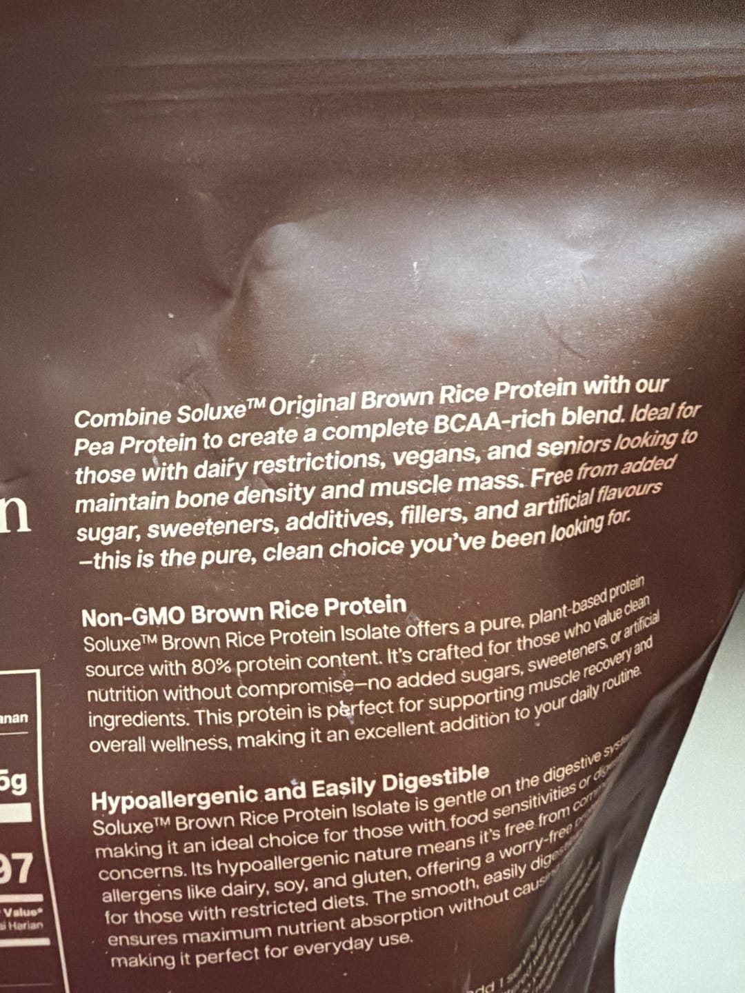 Customer photo review of Brown Rice Protein Isolate - Original Unflavoured (500g)