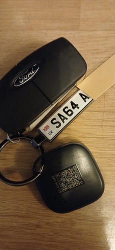 Customer photo review of Personalised Metal Number Plate Keyring