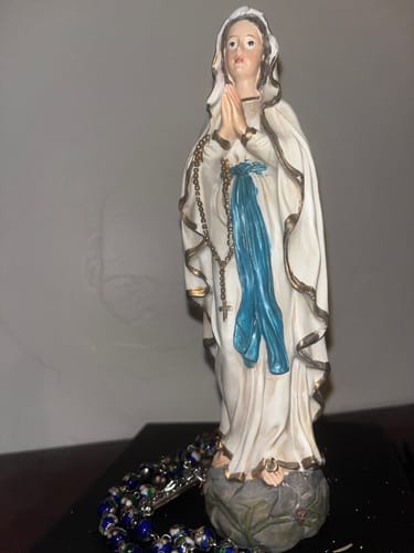 Customer photo review of St. Padre Pio Relic Blue Cloisonne Rosary  - Blessed by Pope